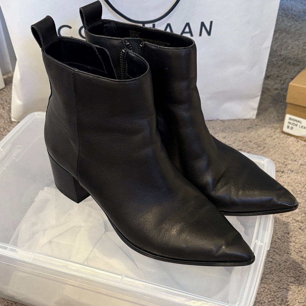 Zara Sleek Black Ankle Booties